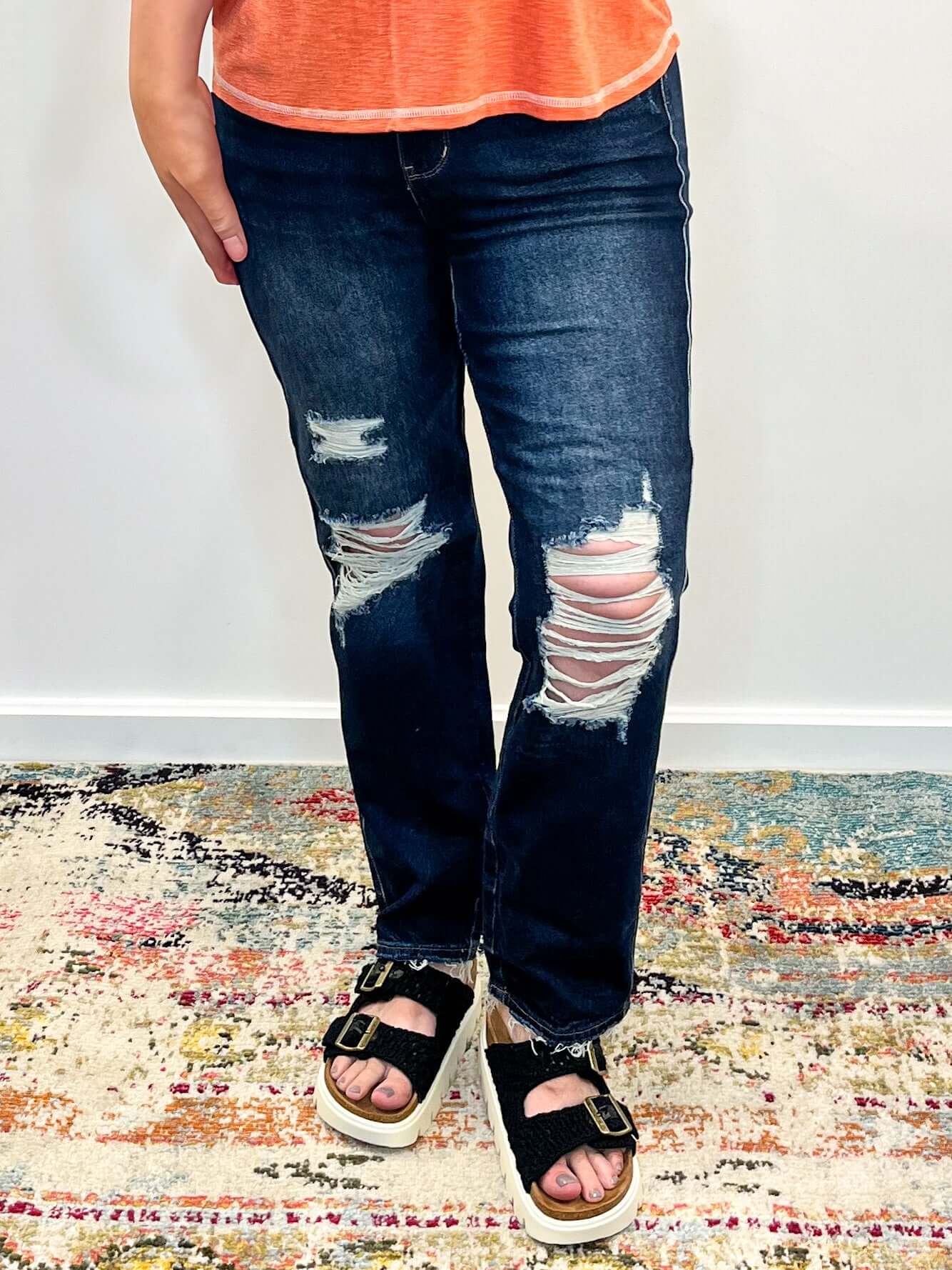 Judy Blue Rigid Magic Straight Distressed Jeans - Lavender Hills BeautyJudy Blue88819REG - 00