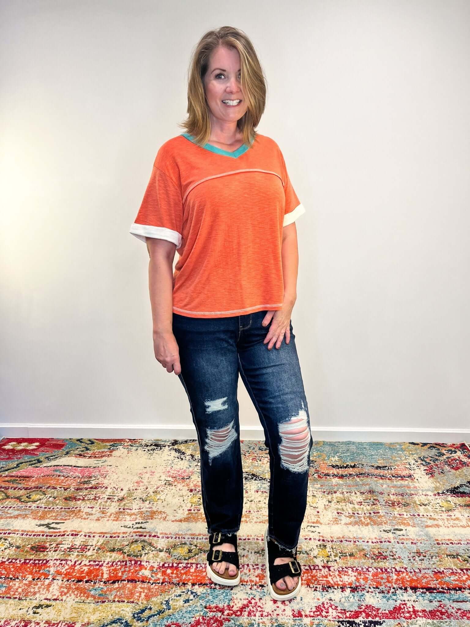 Judy Blue Rigid Magic Straight Distressed Jeans - Lavender Hills BeautyJudy Blue88819REG - 00