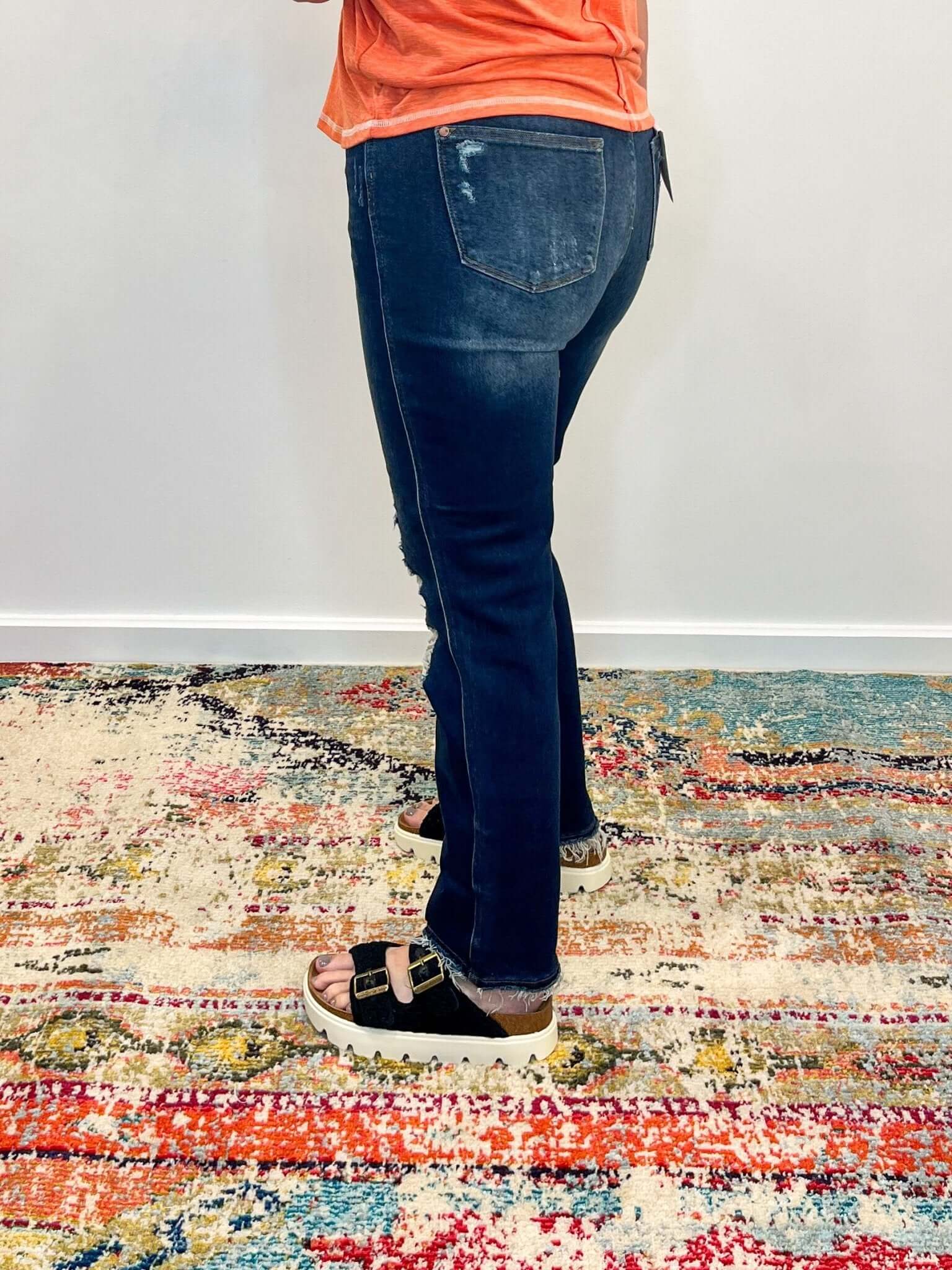 Judy Blue Rigid Magic Straight Distressed Jeans - Lavender Hills BeautyJudy Blue88819REG - 00