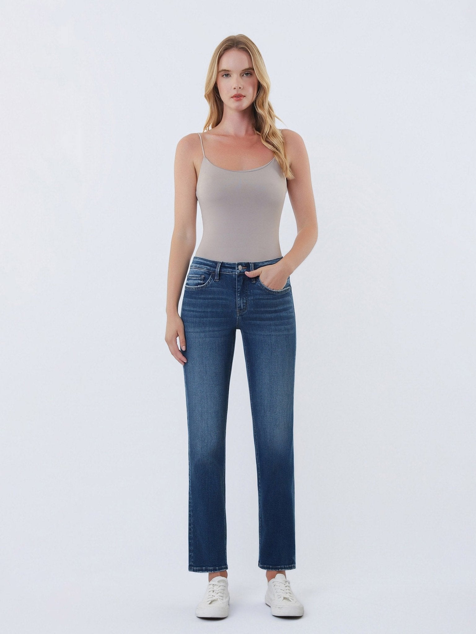 Lovervet by Vervet Aura Slim Straight Jeans - Lavender Hills BeautyLovervet by VervetLV2148-25