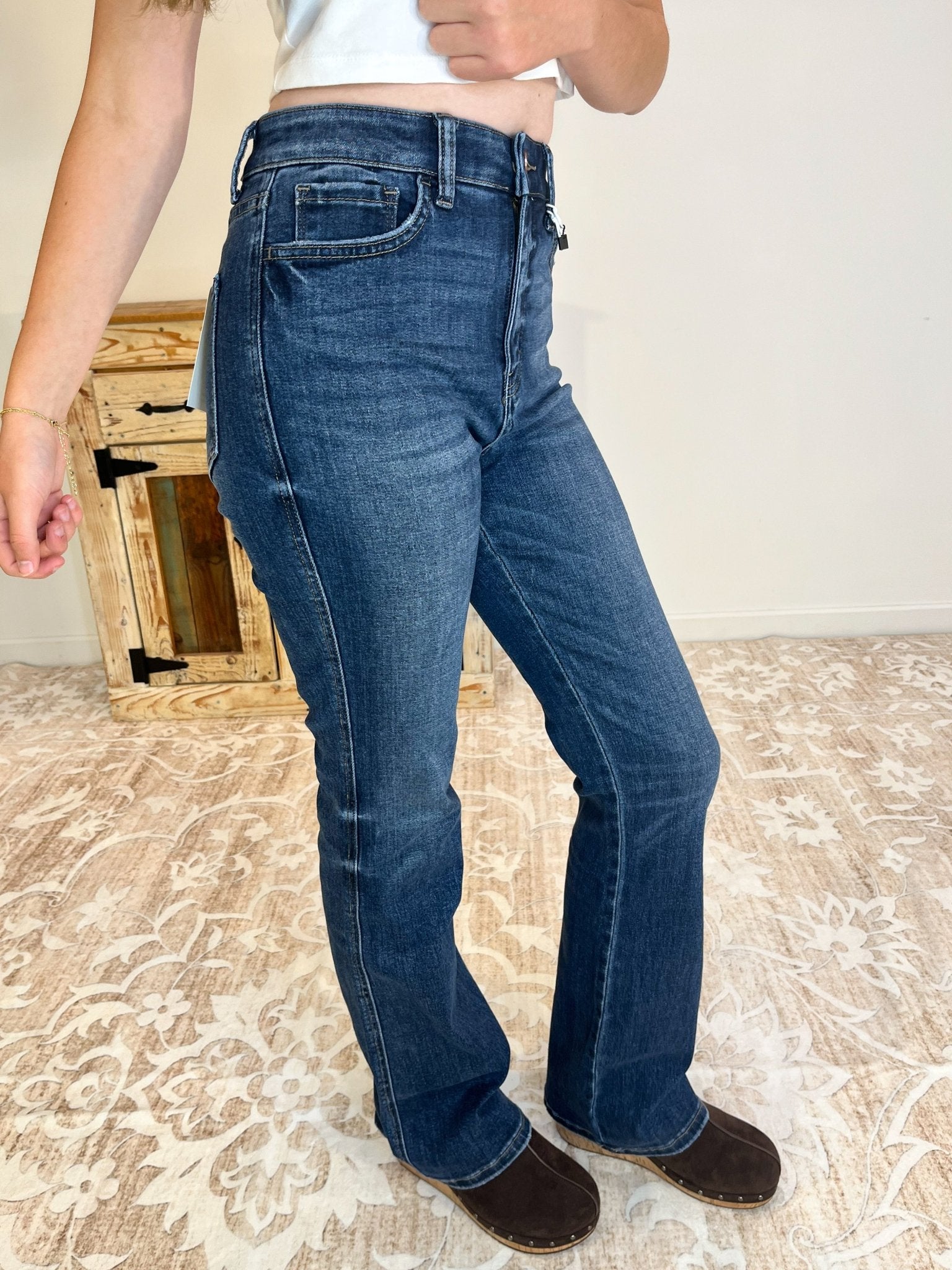 Lovervet by Vervet Sufficed Tummy Control Bootcut Jeans - Lavender Hills BeautyLovervet by VervetLV1449 - 24