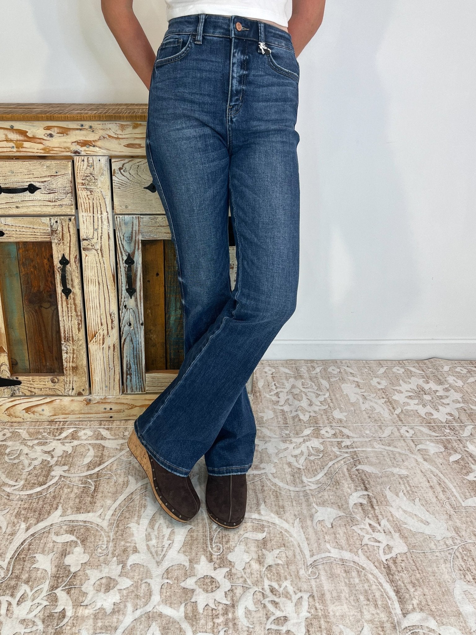 Lovervet by Vervet Sufficed Tummy Control Bootcut Jeans - Lavender Hills BeautyLovervet by VervetLV1449 - 24