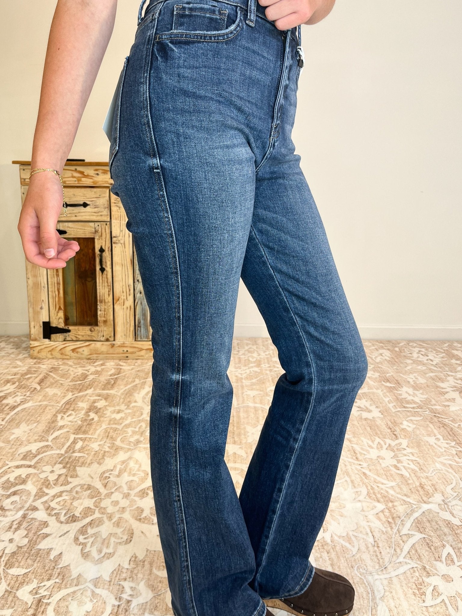 Lovervet by Vervet Sufficed Tummy Control Bootcut Jeans - Lavender Hills BeautyLovervet by VervetLV1449 - 24