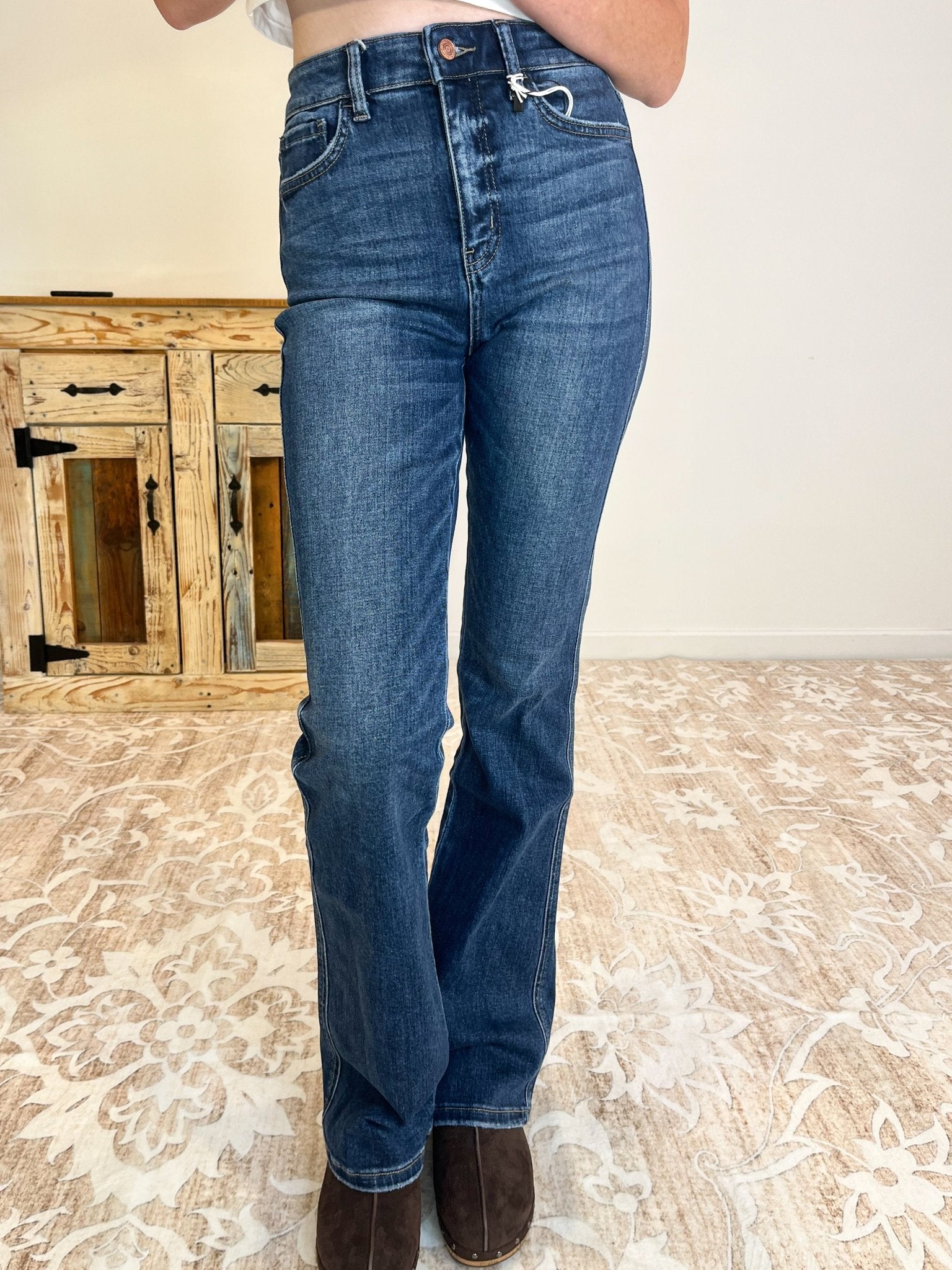 Lovervet by Vervet Sufficed Tummy Control Bootcut Jeans - Lavender Hills BeautyLovervet by VervetLV1449 - 24