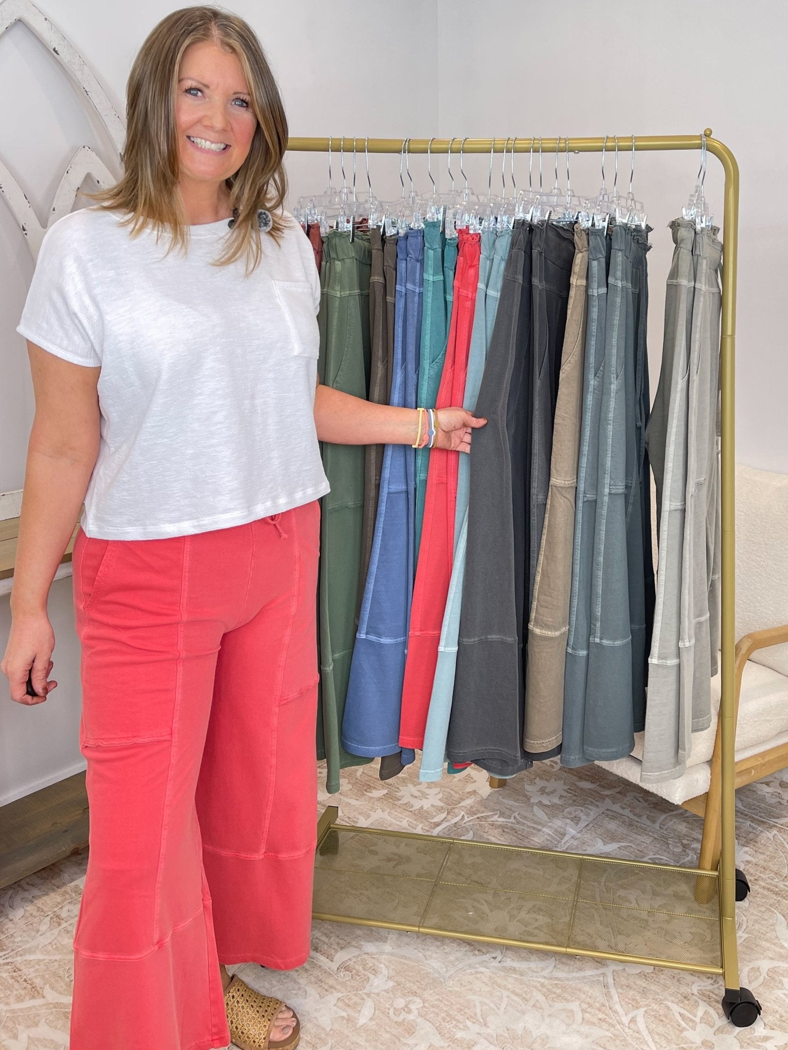 Low - Key Cropped Wide Leg Exposed Seam Wide Leg Lounge Pants - Lavender Hills BeautyZenana