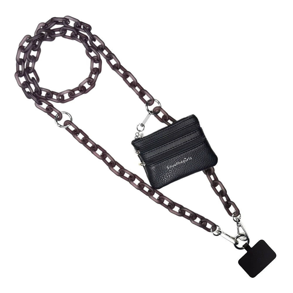 Clip & Go Ice Chain with Pouch - Midnight Black w/ Black Pouch - Lavender Hills BeautySave The GirlsCG-2057MB
