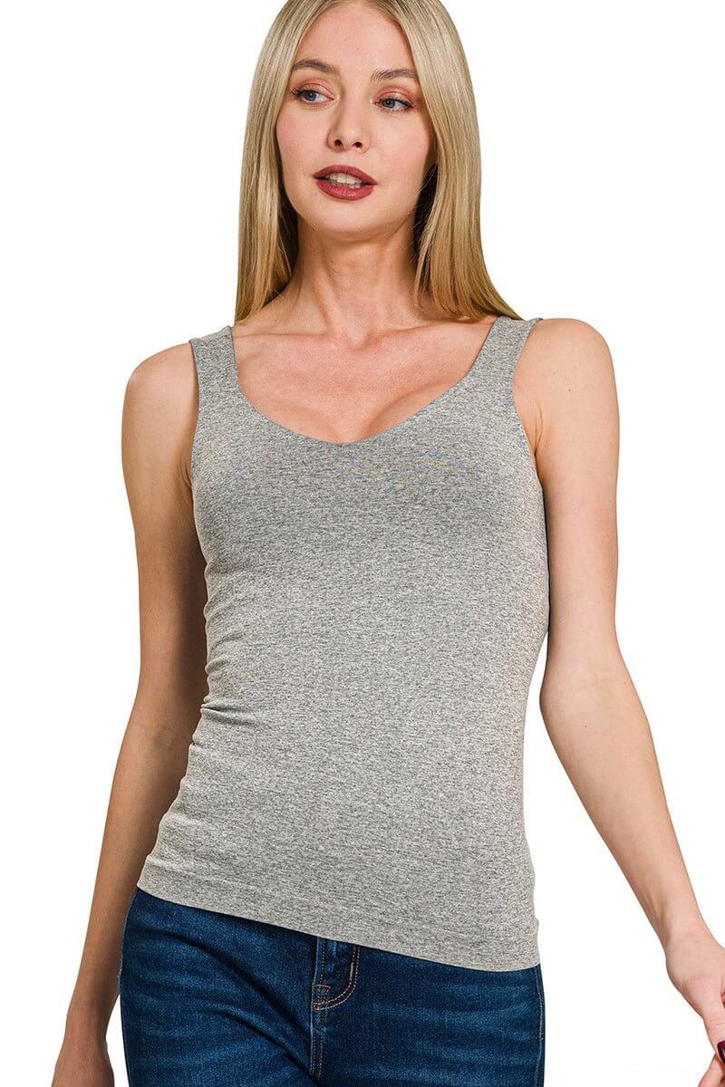 Seamless Tank Top w/ Built in Bra - Lavender Hills BeautyZenana