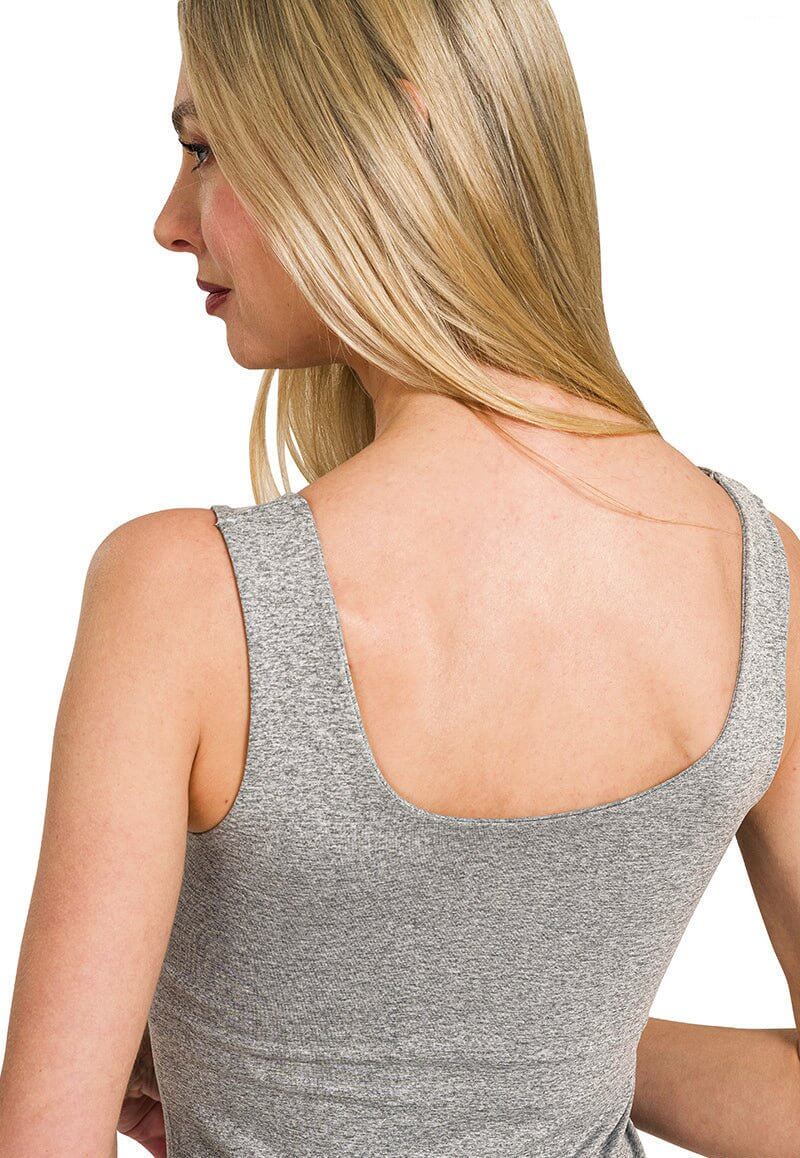 Seamless Tank Top w/ Built in Bra - Lavender Hills BeautyZenana