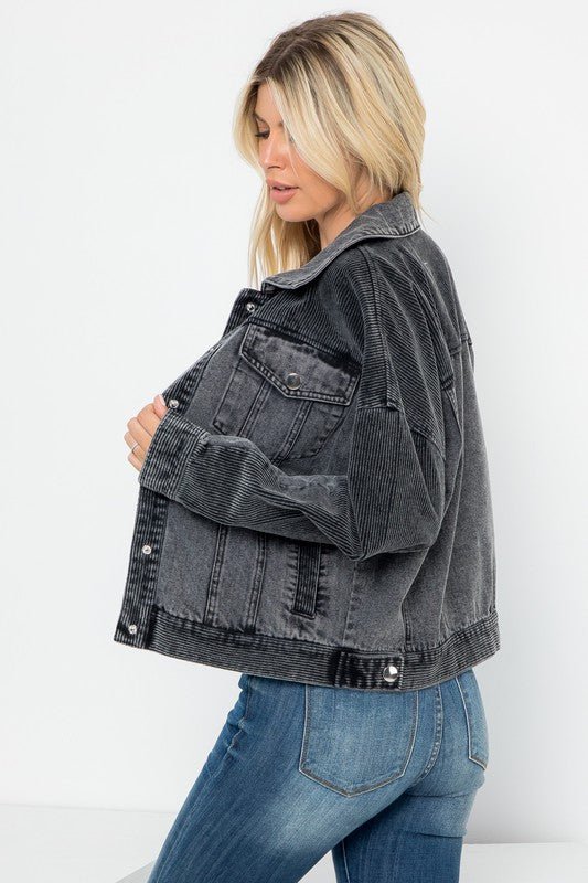 Nightfall Denim & Corduroy Jacket w/ Beaded Trim - Lavender Hills Beauty26 InternationalSP14499 - S