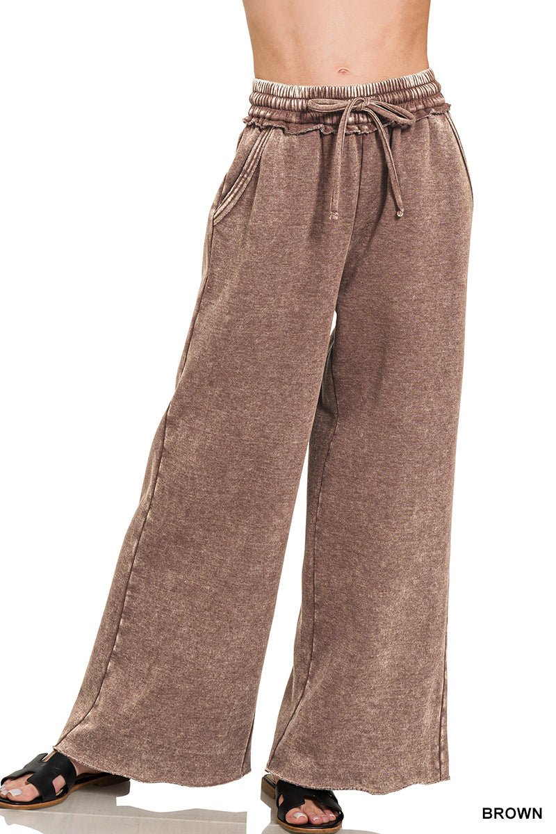 Cozy Days Fleece Lounge Pants Sweatpants - Lavender Hills BeautyZenanaOPW - 4343Y - BRN - S
