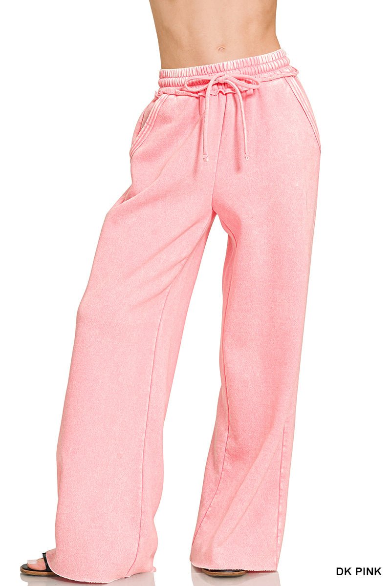 Cozy Days Fleece Lounge Pants Sweatpants - Lavender Hills BeautyZenanaOPW - 4343Y - DKPNK - S