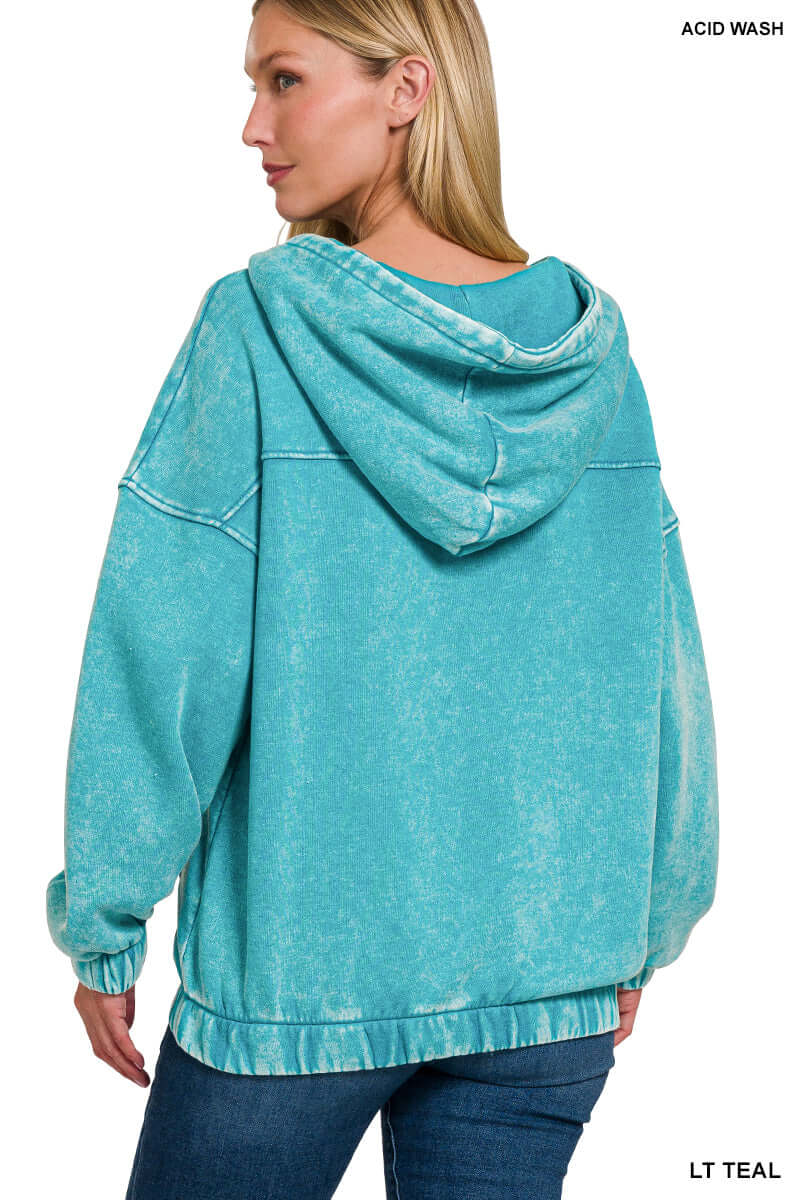 Fleece Pocket Hoodie Pullover Sweatshirt Zenana