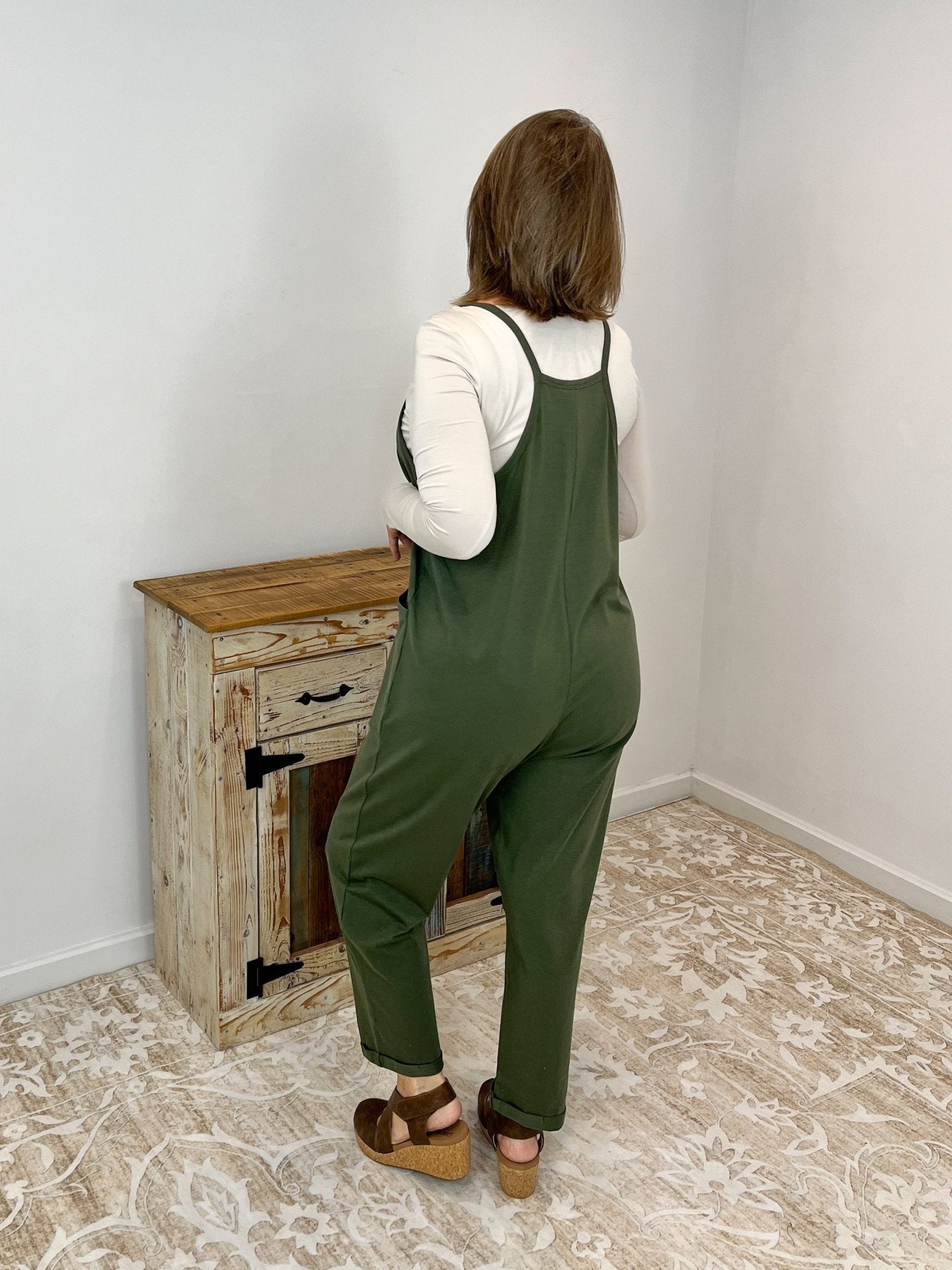Onsie Romper Jumpsuit - Dark Olive - Lavender Hills BeautyZenanaCP - 3363A5 - DKOLV - SM