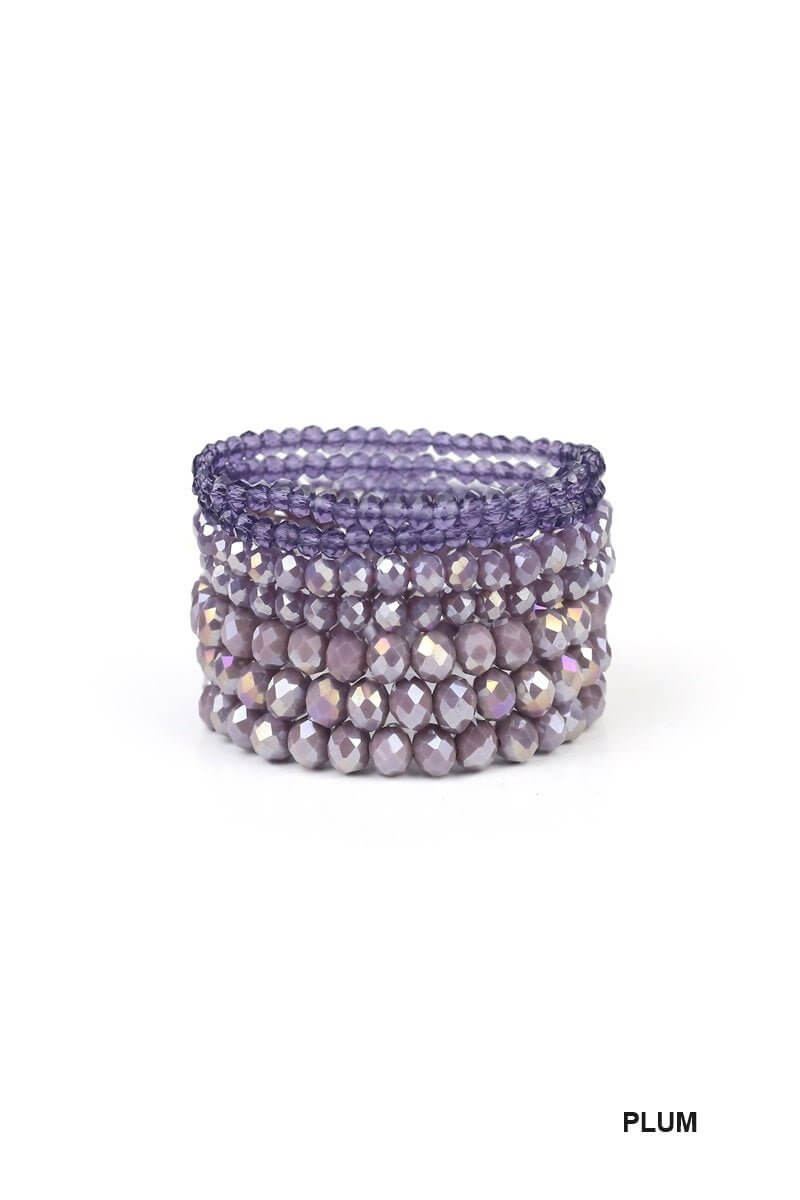 Stackable Beaded Bracelet - Lavender Hills BeautyLavender Hills BeautyU-600-PLM