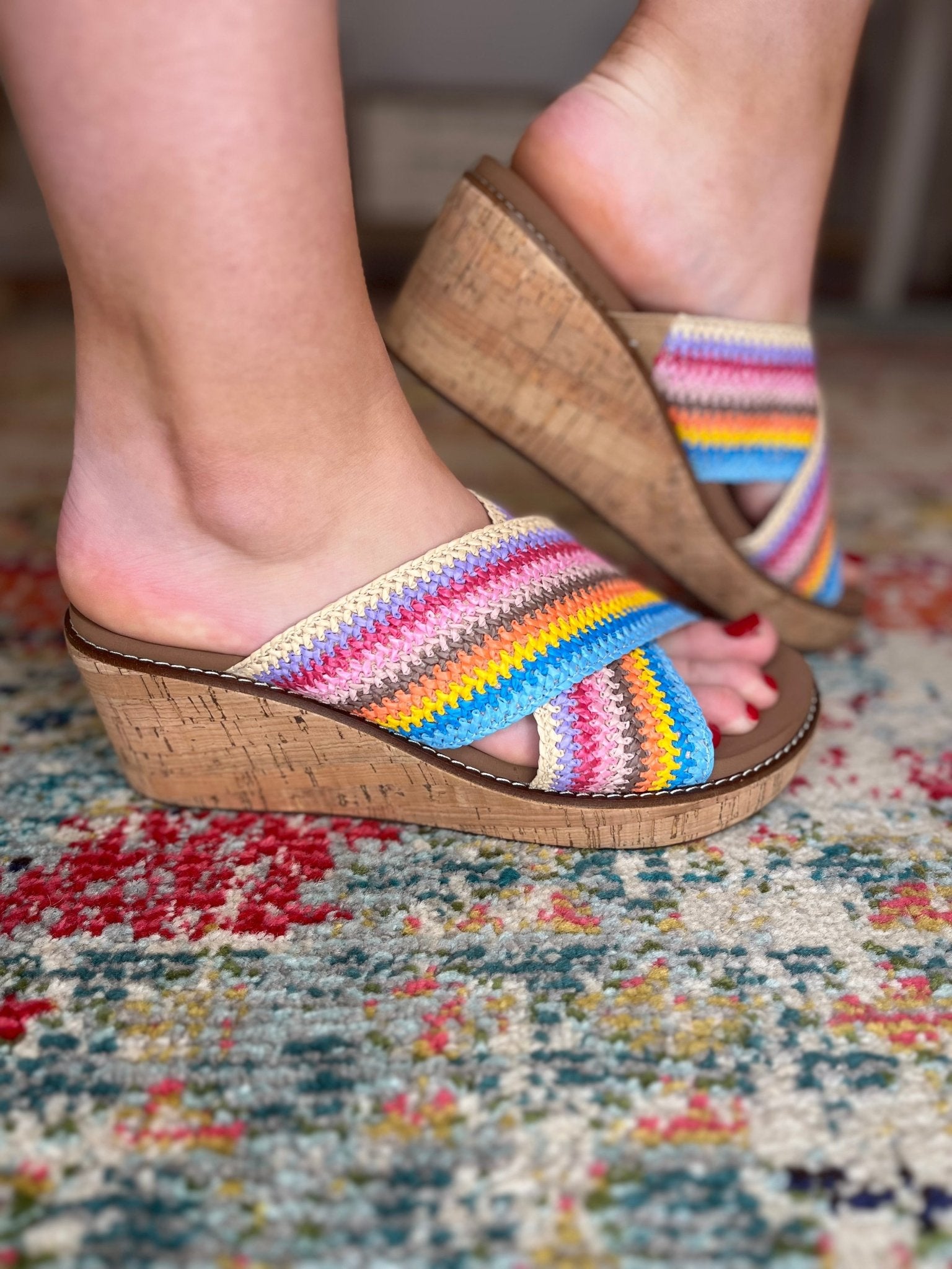Corky's Footwear Peace Out Wedge Sandal - Lavender Hills BeautyCorkys Footwear41 - 0530 - MULT - 6
