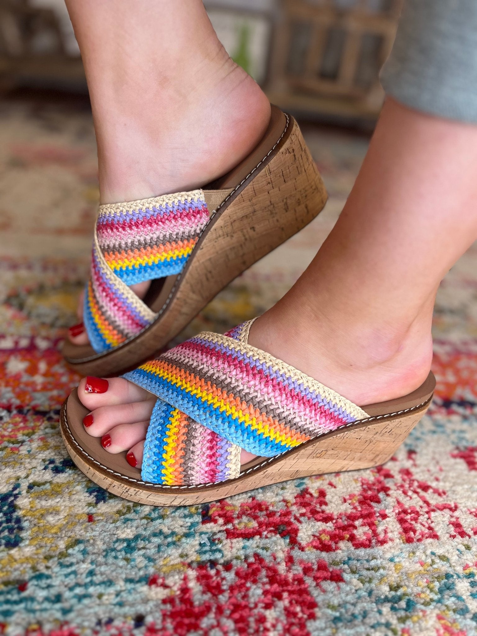 Corky's Footwear Peace Out Wedge Sandal - Lavender Hills BeautyCorkys Footwear41 - 0530 - MULT - 6