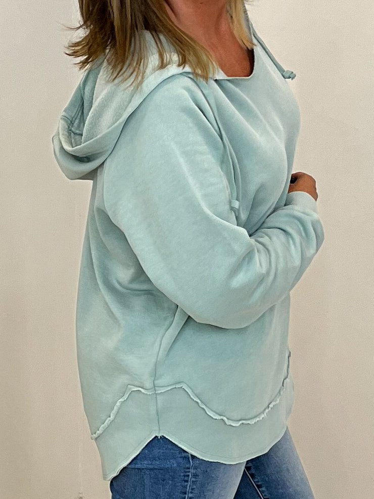 Vintage Wash Beach Hoodie - Seabreeze - Lavender Hills BeautyMichelle Mae