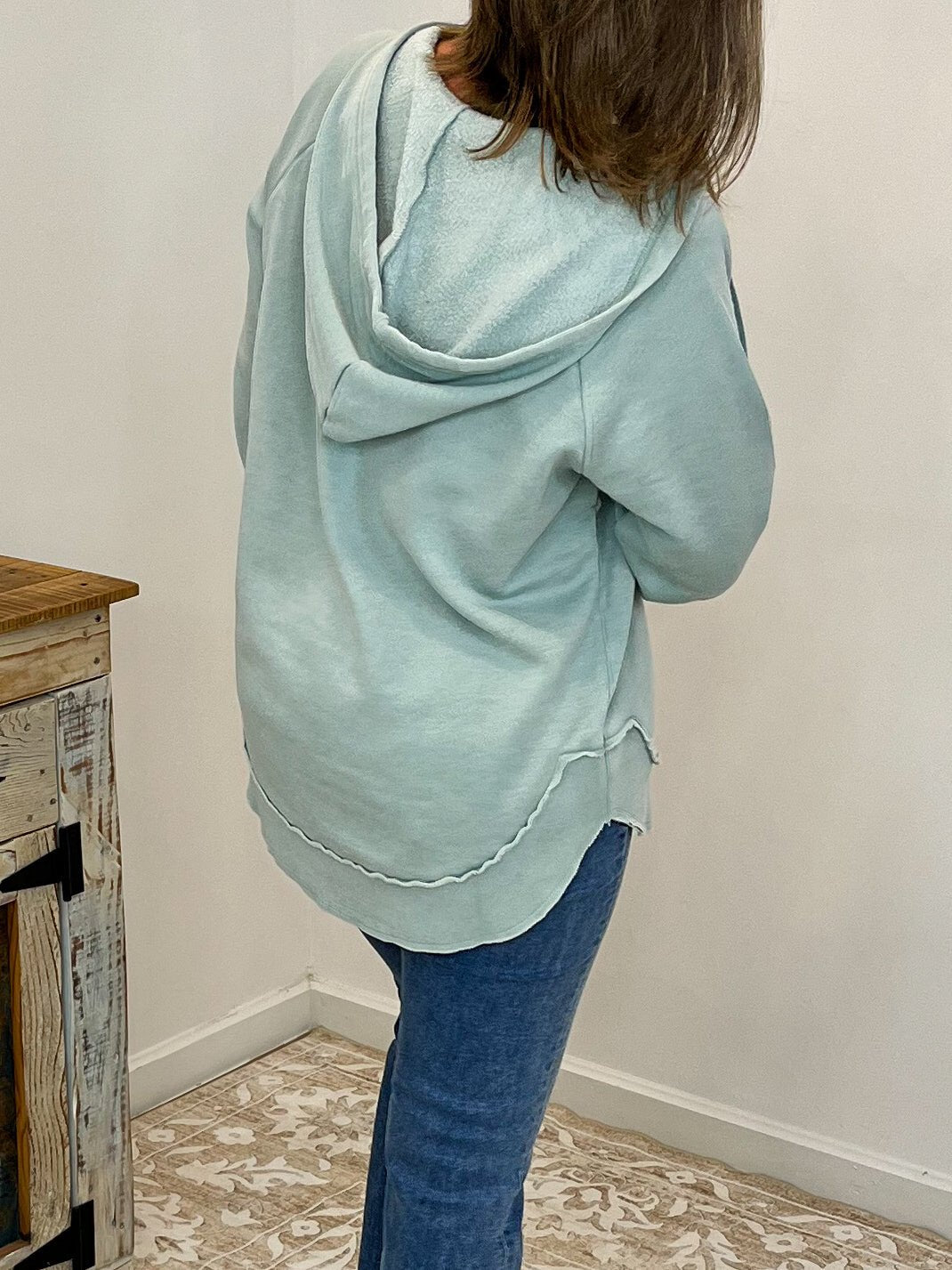 Vintage Wash Beach Hoodie - Seabreeze - Lavender Hills BeautyMichelle Mae