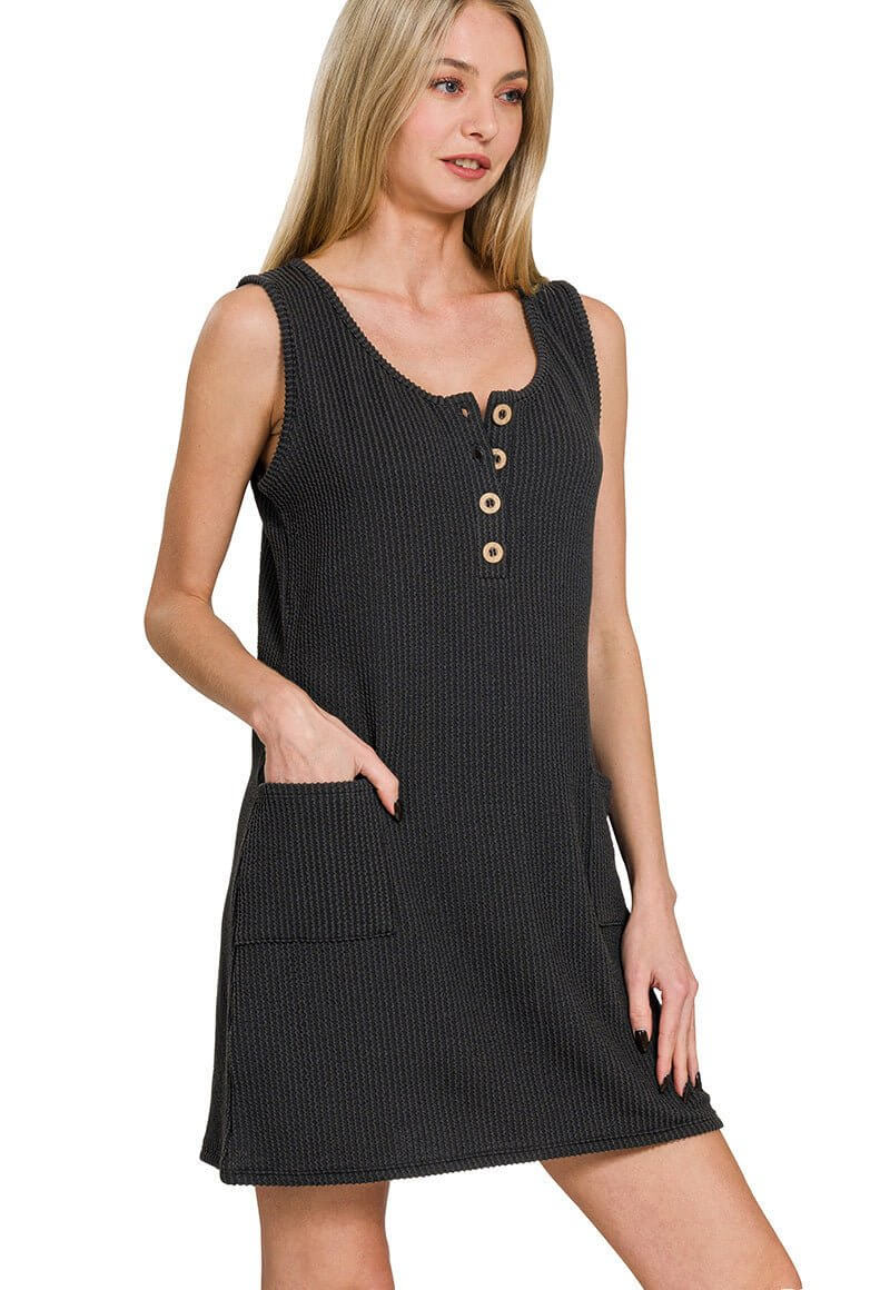 Tank Mini Dress Swim Cover - up - Lavender Hills BeautyZenanaRDL - 8592Y - PCH - S