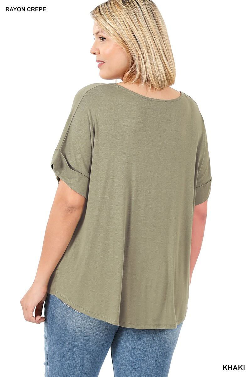 Crepe Knot Front Top - Lavender Hills BeautyZenanaRT - 3185X - KHA - S