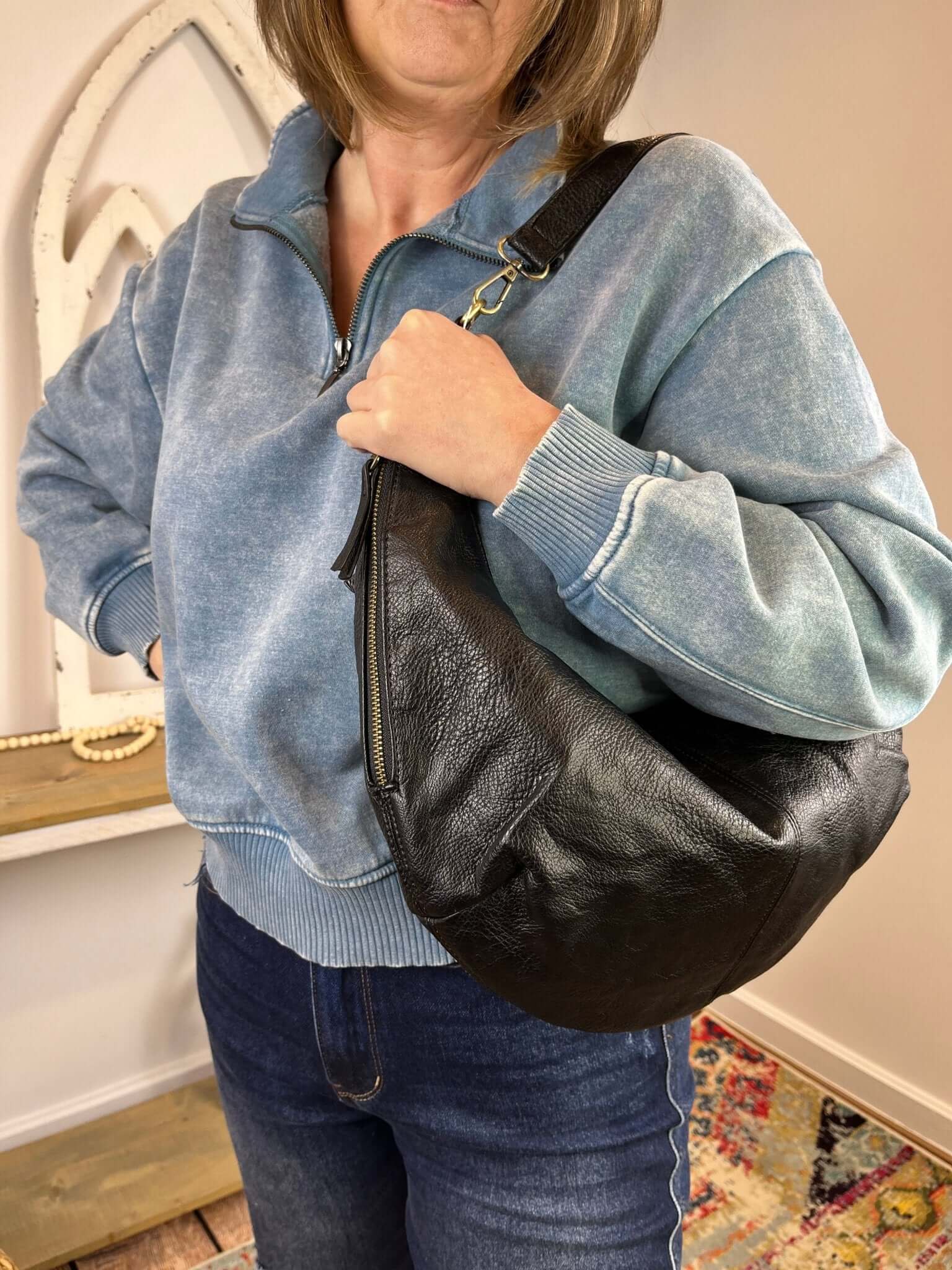 Rhea Slouchy Crescent Shoulder Crossbody Bag Purse Handbag - Lavender Hills BeautyJoy SusanL8249 - 00