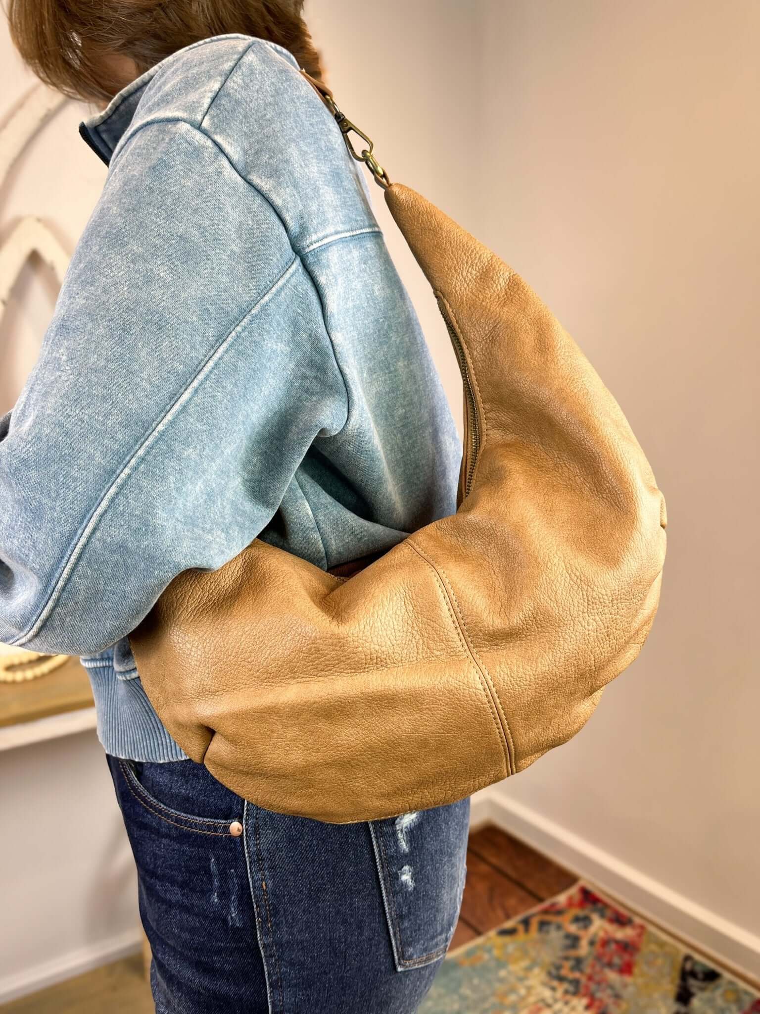 Rhea Slouchy Crescent Shoulder Crossbody Bag Purse Handbag - Lavender Hills BeautyJoy SusanL8249 - 00