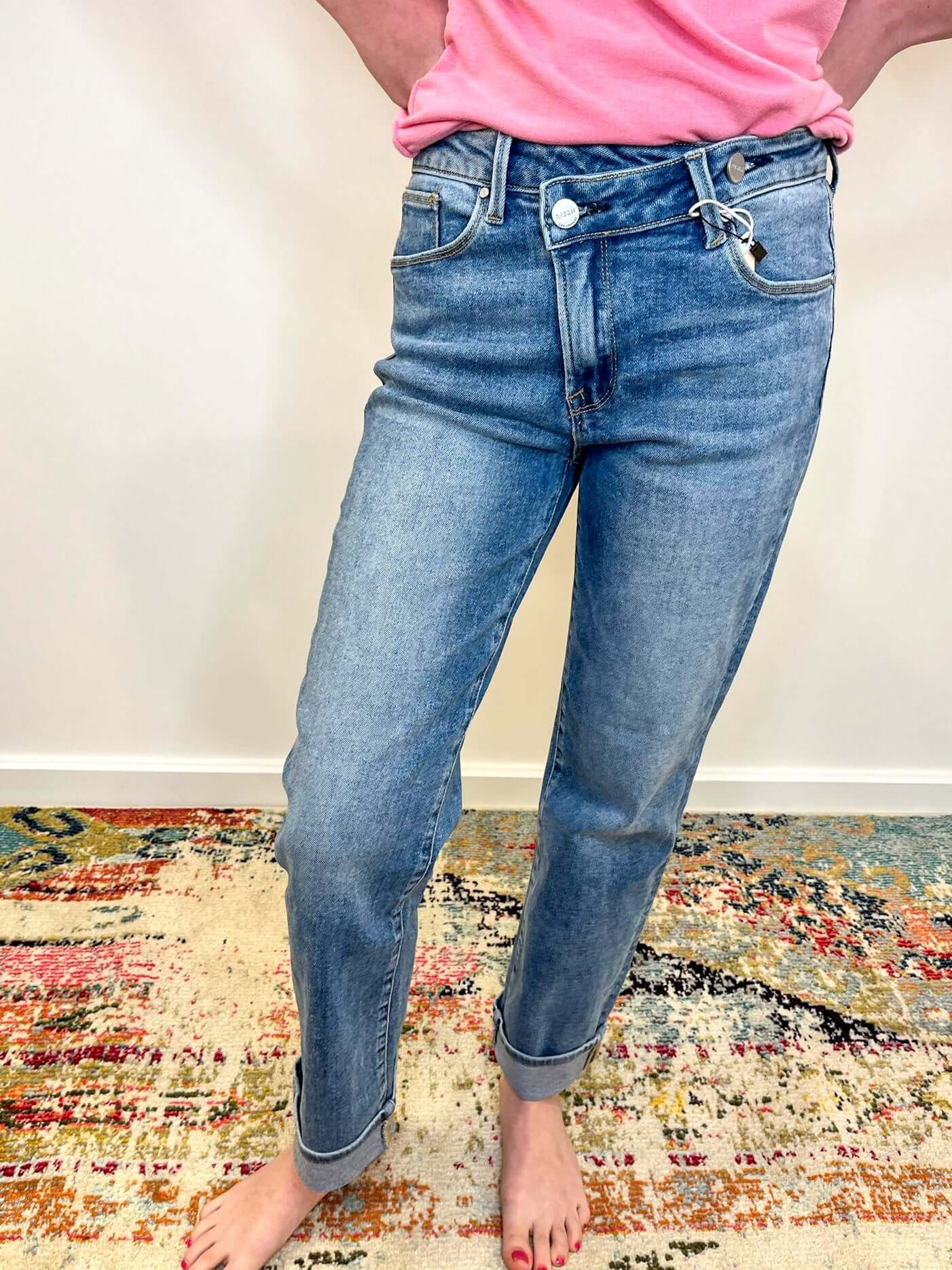 Risen Jeans Mila Crossover Straight Boyfriend Jean Risen Jeans