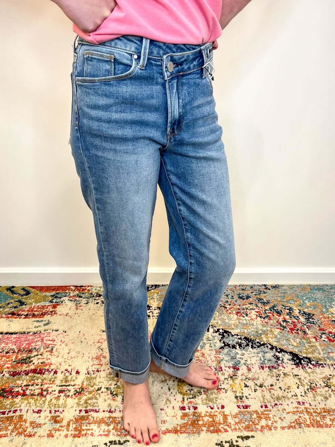 Risen Jeans Mila Crossover Straight Boyfriend Jean Risen Jeans
