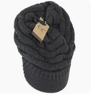 C.C Beanie Ribbed Knit Hat with Brim YJ2023 - Lavender Hills BeautyC.C Beanie