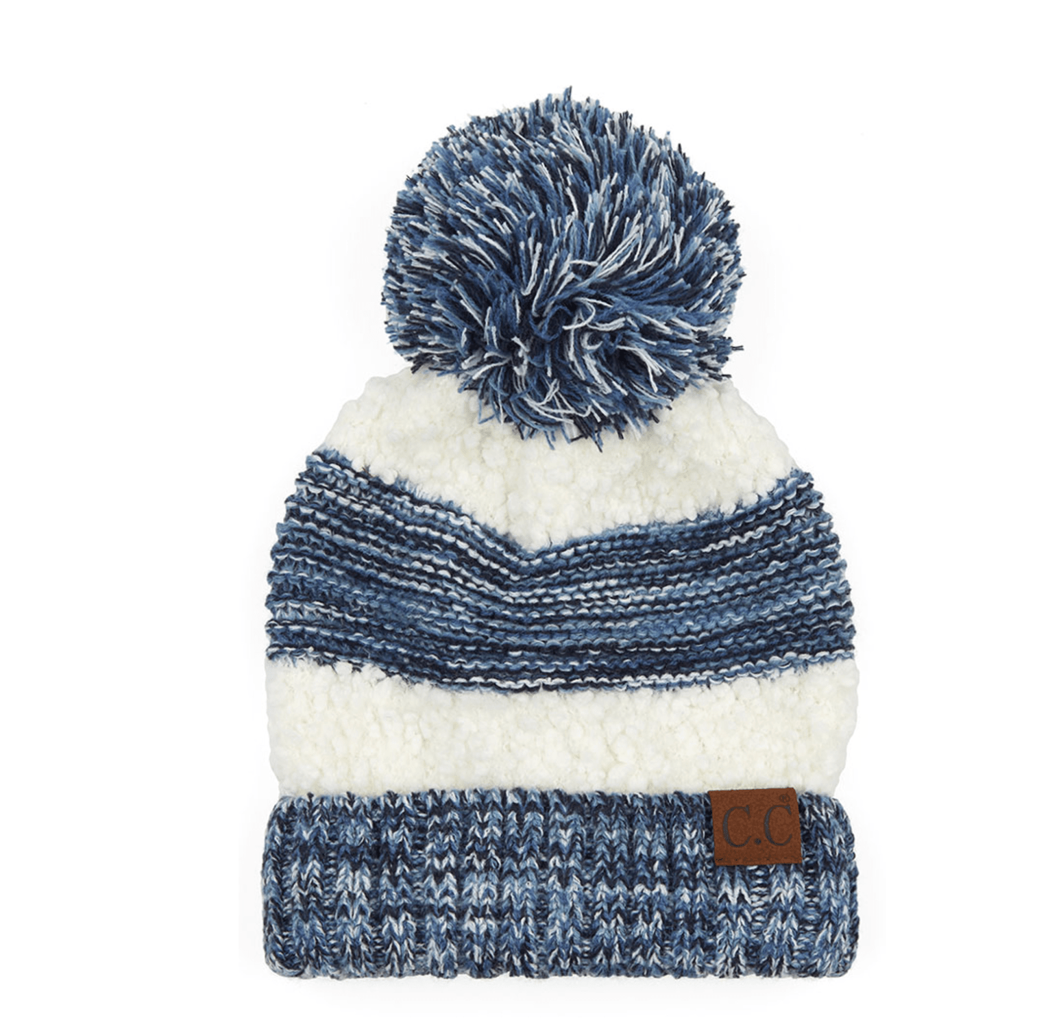 C.C Beanie Popcorn Heathered Knit Pom Beanie HAT7391 - Lavender Hills BeautyC.C Beanie