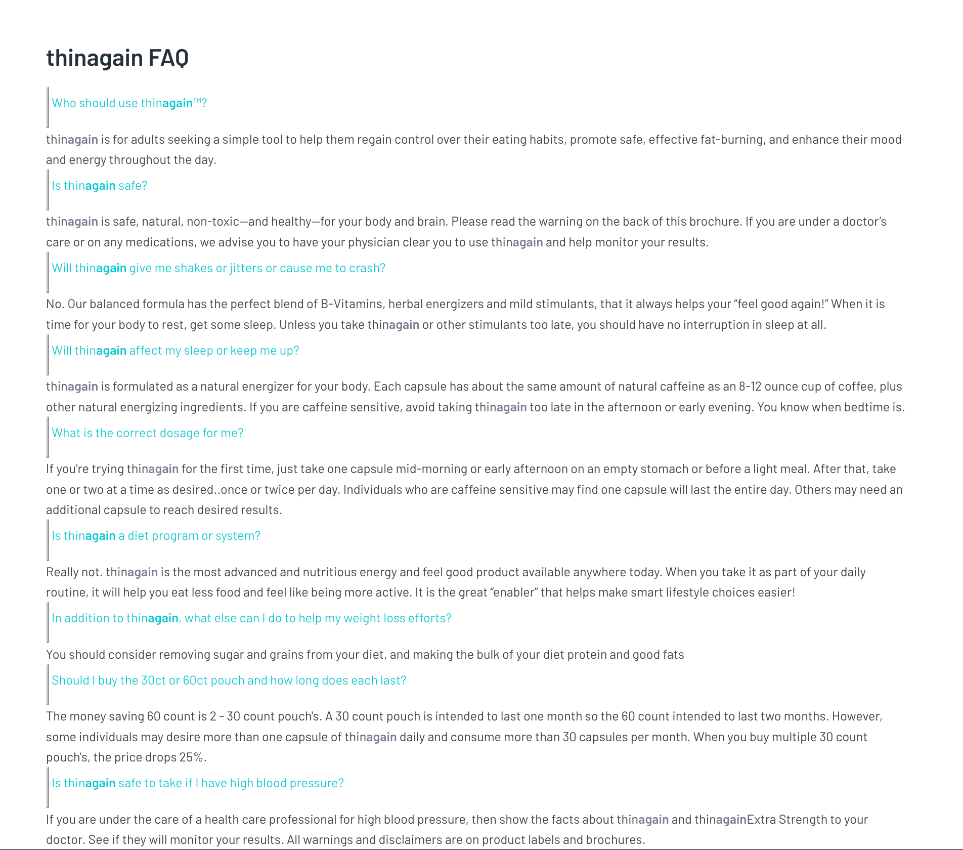 ThinAgain Extra - Strength | Energizing Fat - Burner Supplement - Lavender Hills Beautythinagain