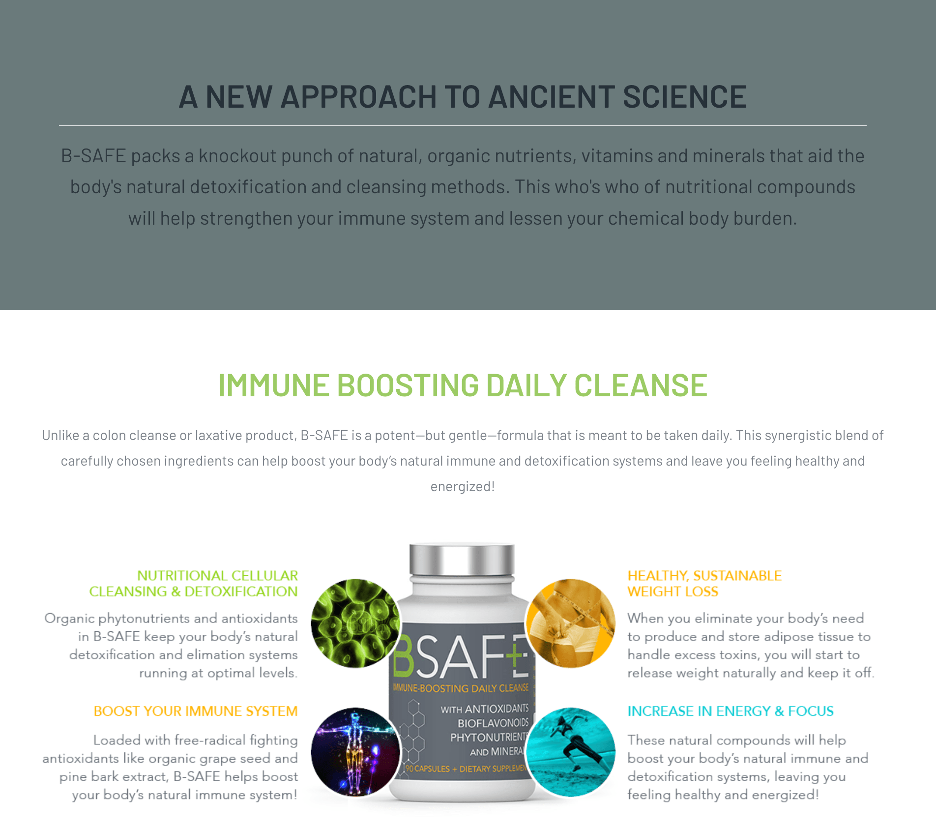 B - SAFE Immune Boosting Daily Cleanse | 45ct Bottle - Lavender Hills Beautythinagain