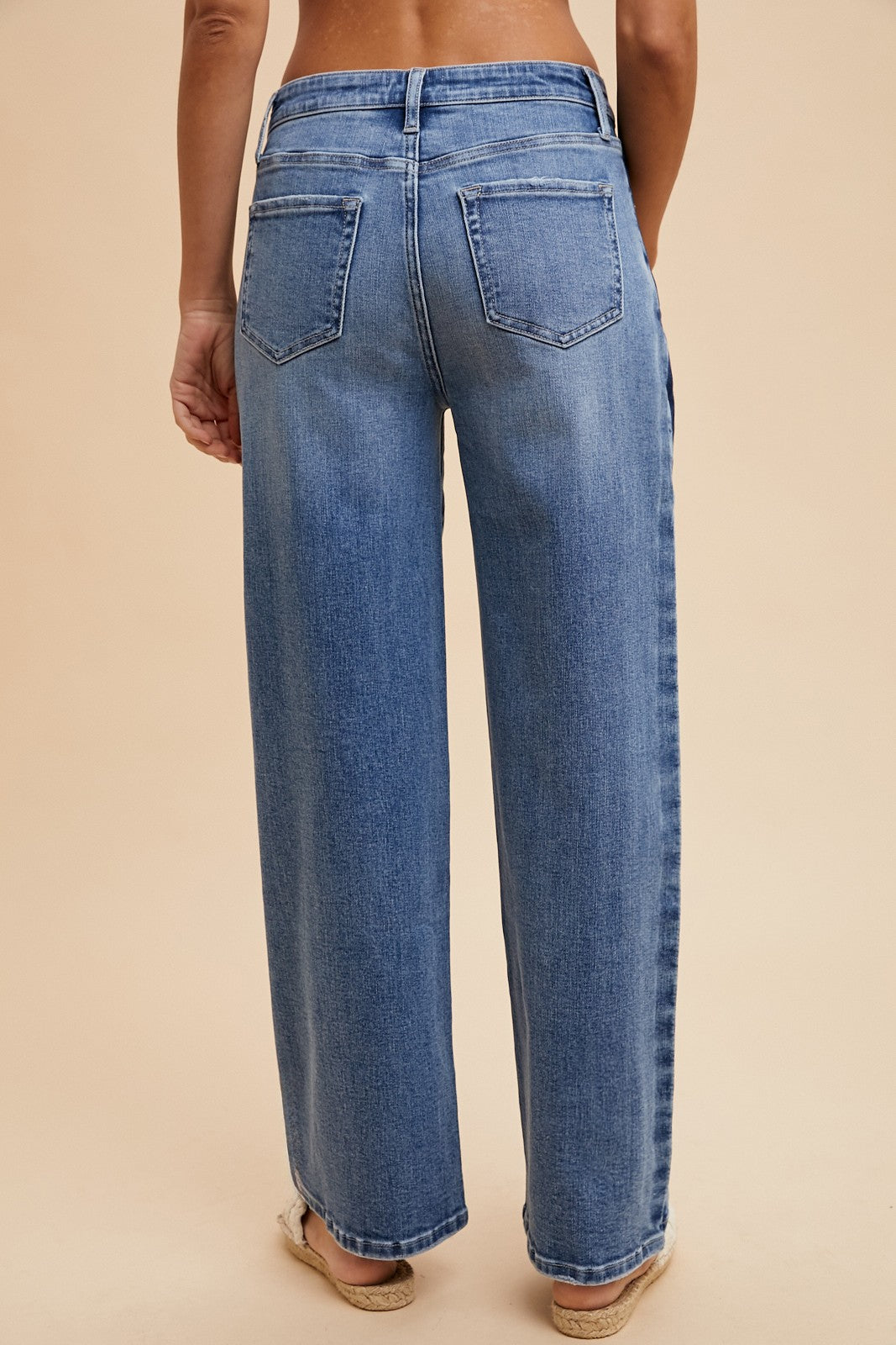 Side Stripe Baggy High-Rise Straight Leg Jeans