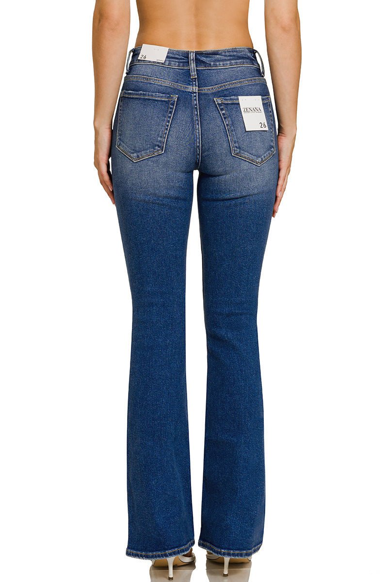 Signature Dark Wash Bootcut Jeans - Lavender Hills BeautyZenana