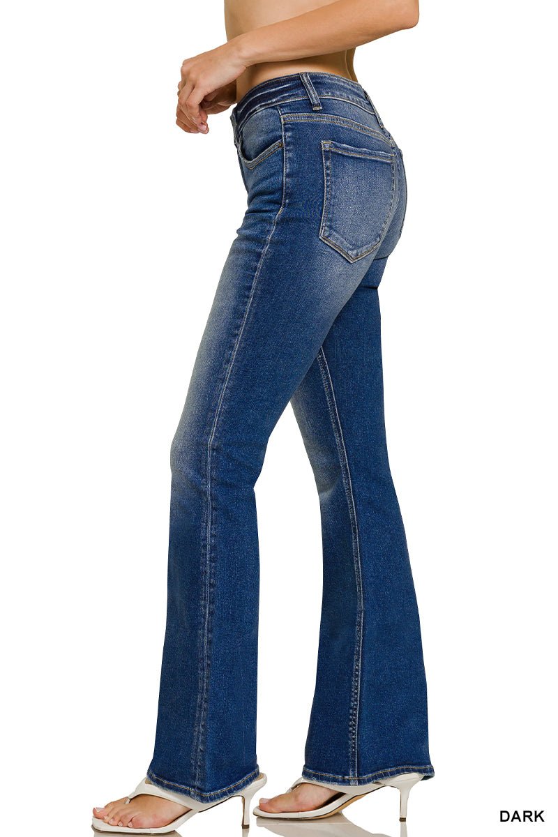 Signature Dark Wash Bootcut Jeans - Lavender Hills BeautyZenana