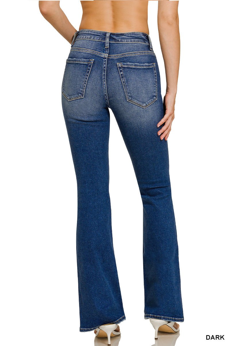 Signature Dark Wash Bootcut Jeans - Lavender Hills BeautyZenana