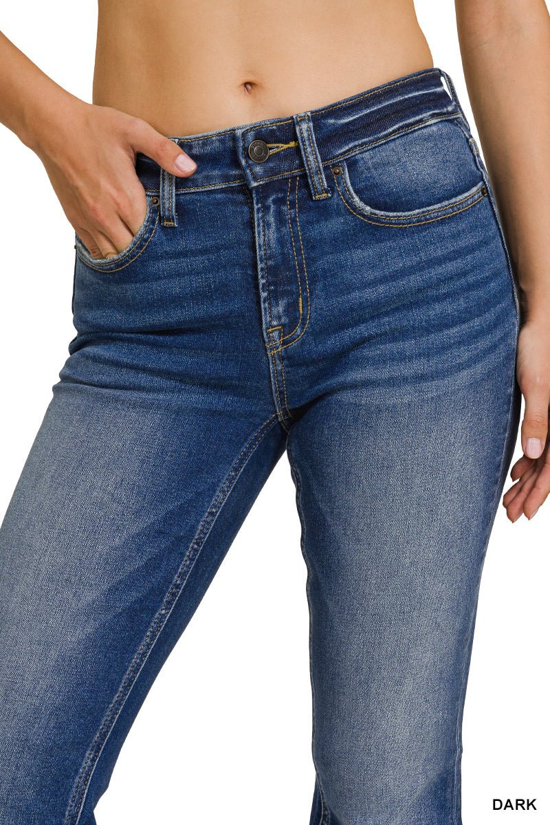 Signature Dark Wash Bootcut Jeans - Lavender Hills BeautyZenana