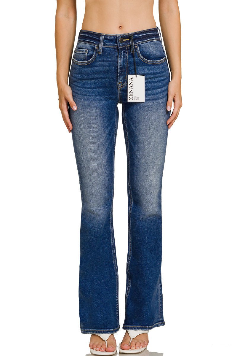 Signature Dark Wash Bootcut Jeans - Lavender Hills BeautyZenana