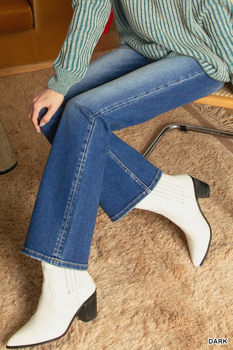 Signature Dark Wash Bootcut Jeans - Lavender Hills BeautyZenana