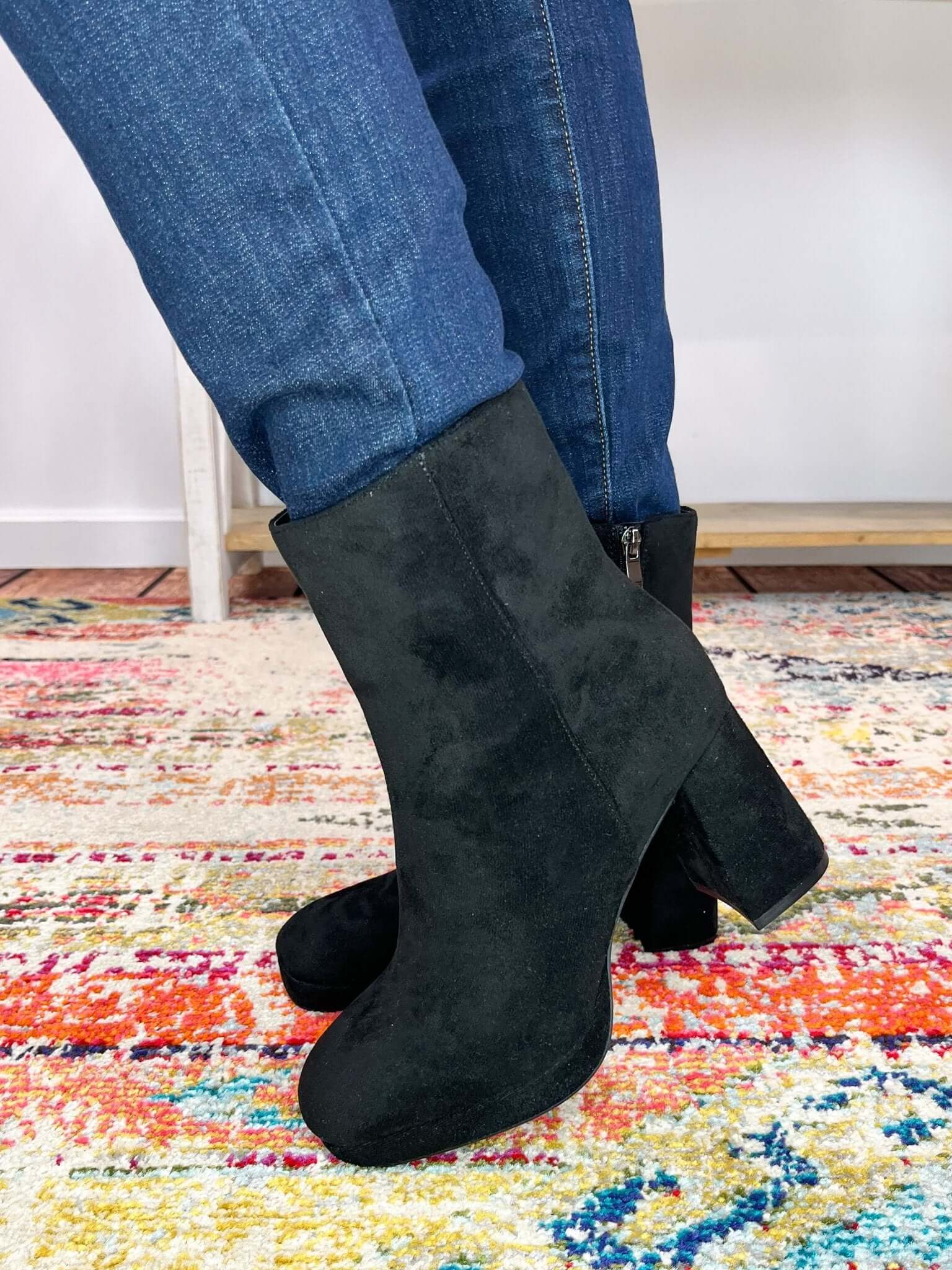 Slug Bug Black Suede Ankle Boots - Lavender Hills BeautyCorkys Footwear80 - 0047 - BKSU - 6