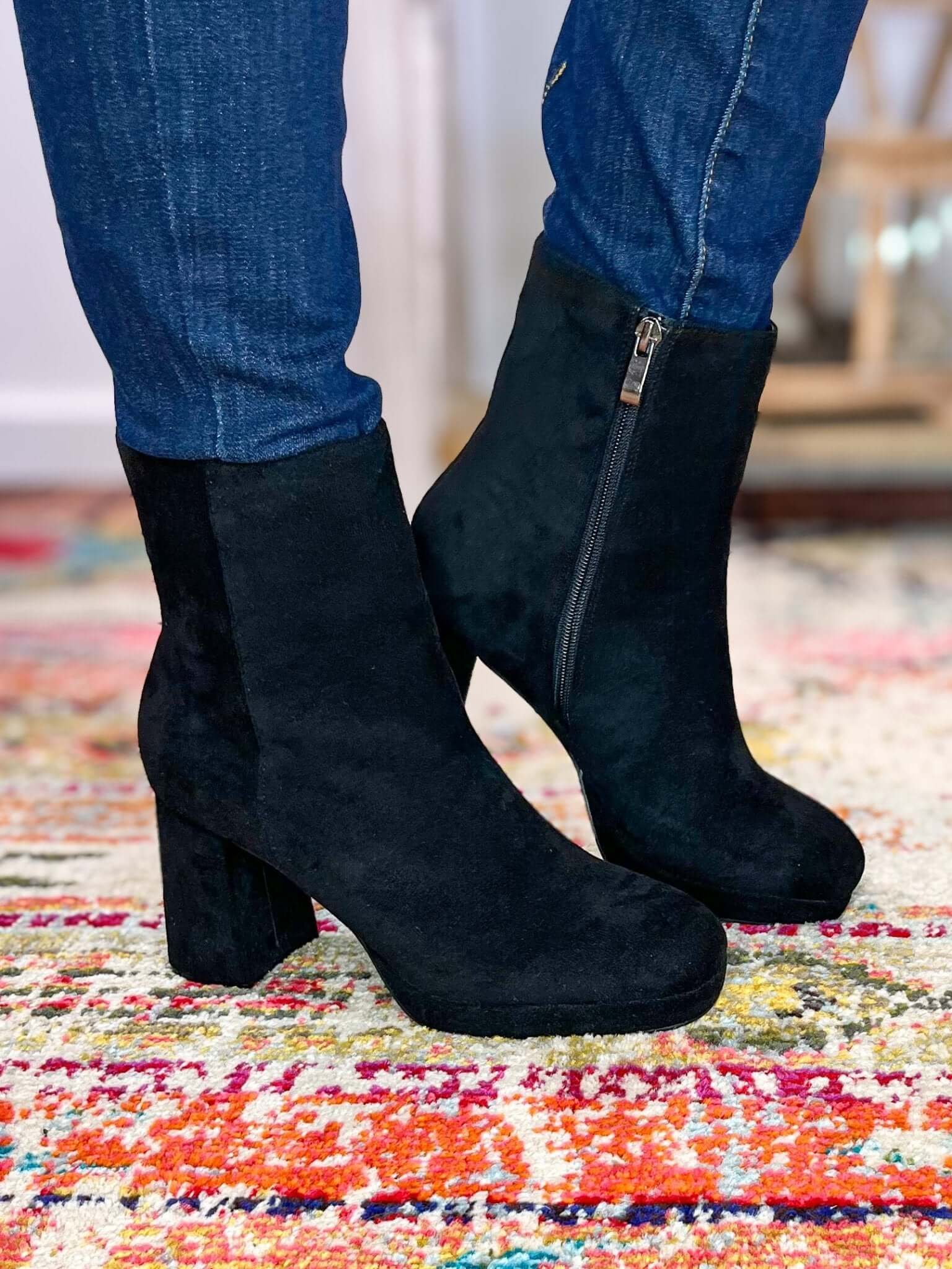 Slug Bug Black Suede Ankle Boots - Lavender Hills BeautyCorkys Footwear80 - 0047 - BKSU - 6