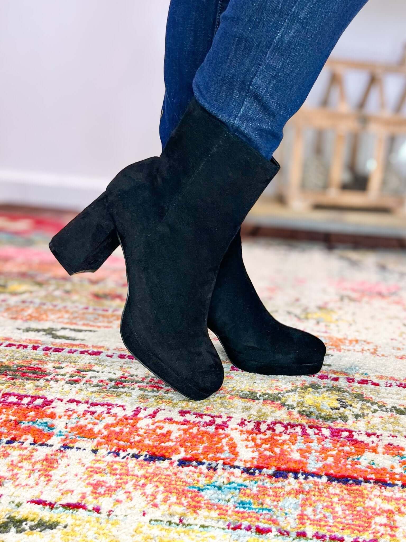 Slug Bug Black Suede Ankle Boots - Lavender Hills BeautyCorkys Footwear80 - 0047 - BKSU - 6