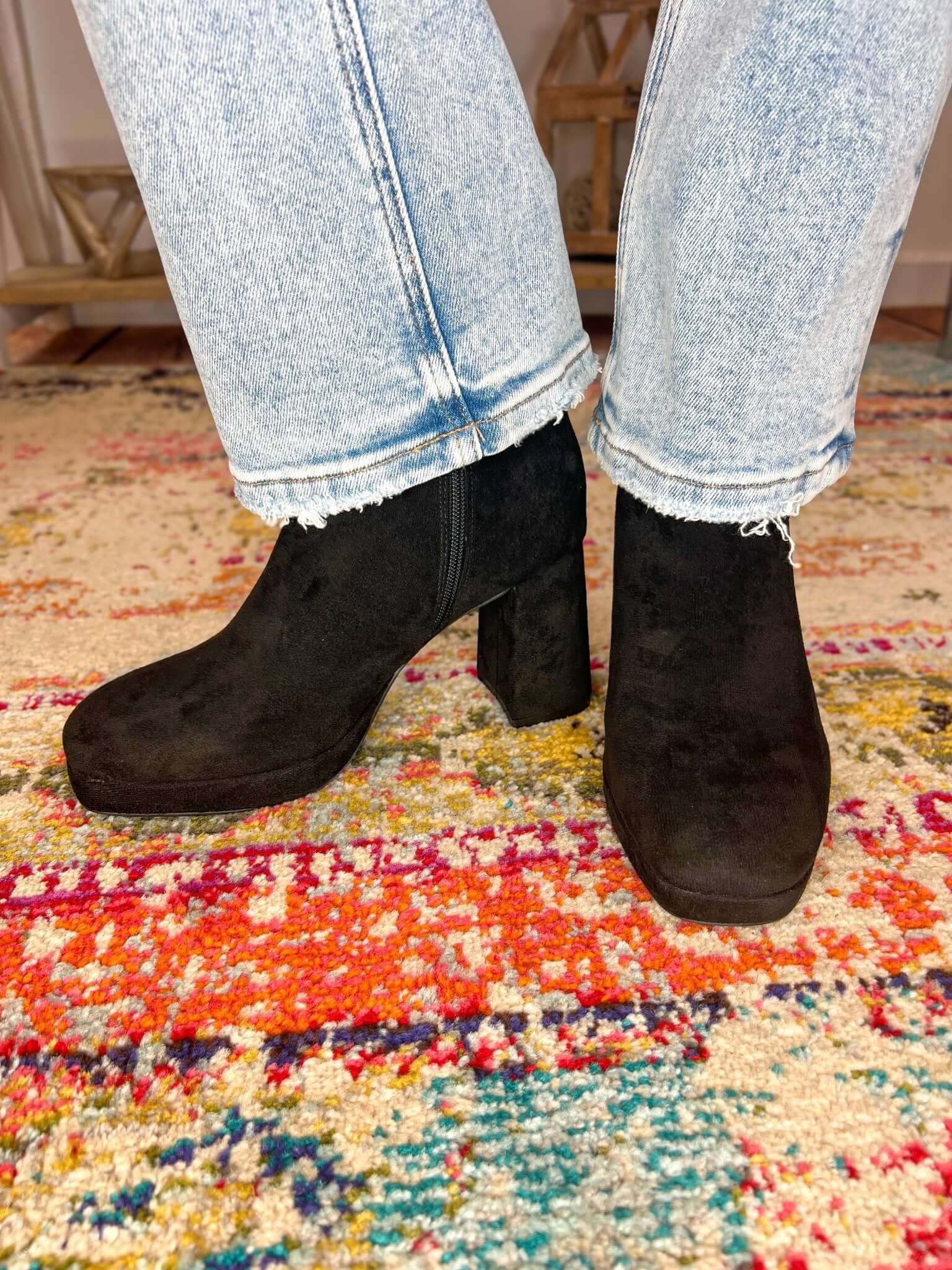 Corky's Footwear Slug Bug Black Suede Ankle Boots - Lavender Hills BeautyCorkys Footwear80 - 0047 - BKSU - 6