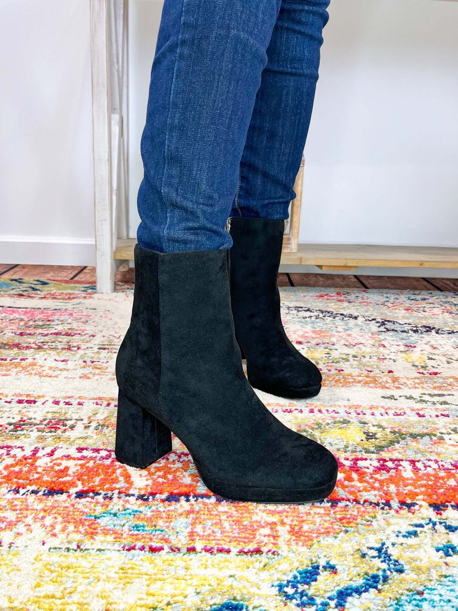 Slug Bug Black Suede Ankle Boots - Lavender Hills BeautyCorkys Footwear80 - 0047 - BKSU - 6