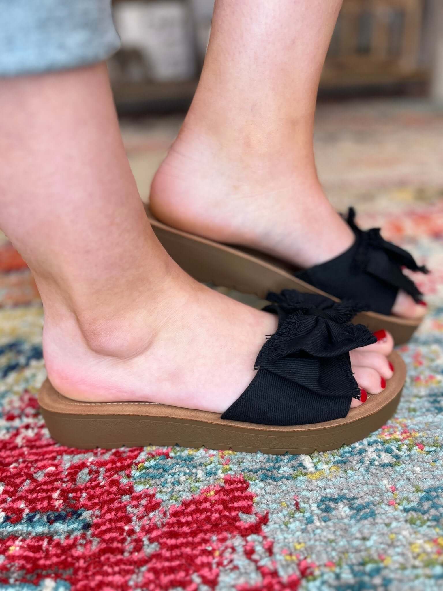Corky's Footwear Spray Tan Canvas Sandal Slide - Black - Lavender Hills BeautyCorkys Footwear41 - 0412 - BLCV - 6