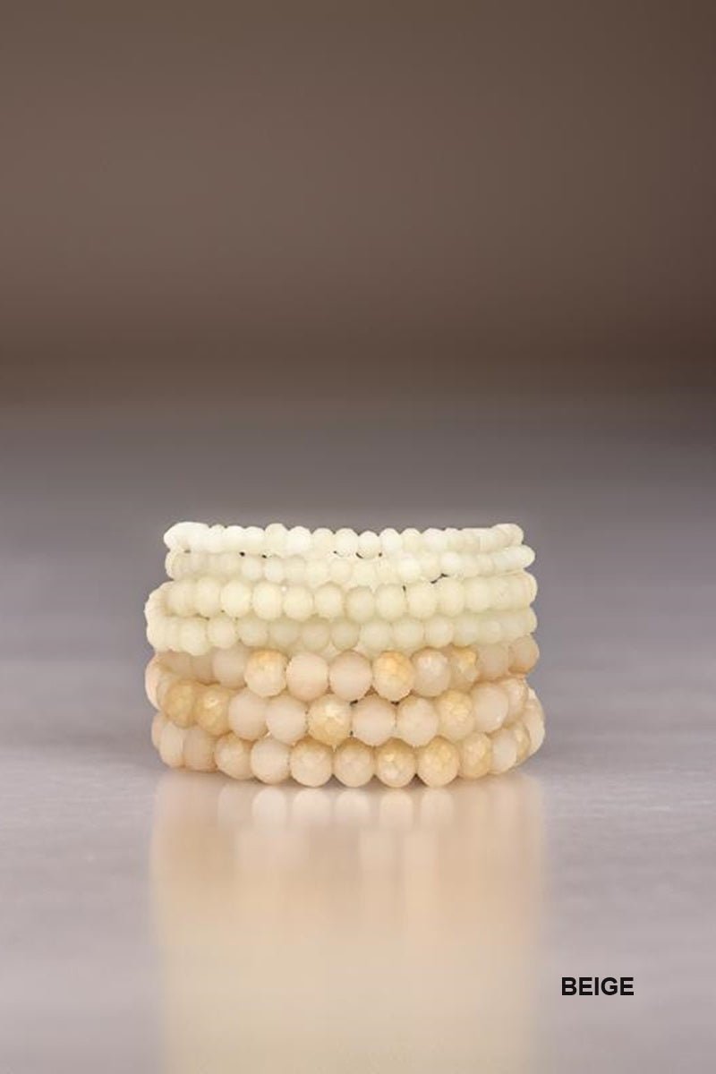 Stackable Beaded Bracelets - 7 pieces - Lavender Hills BeautyZenanaU-600-BGE