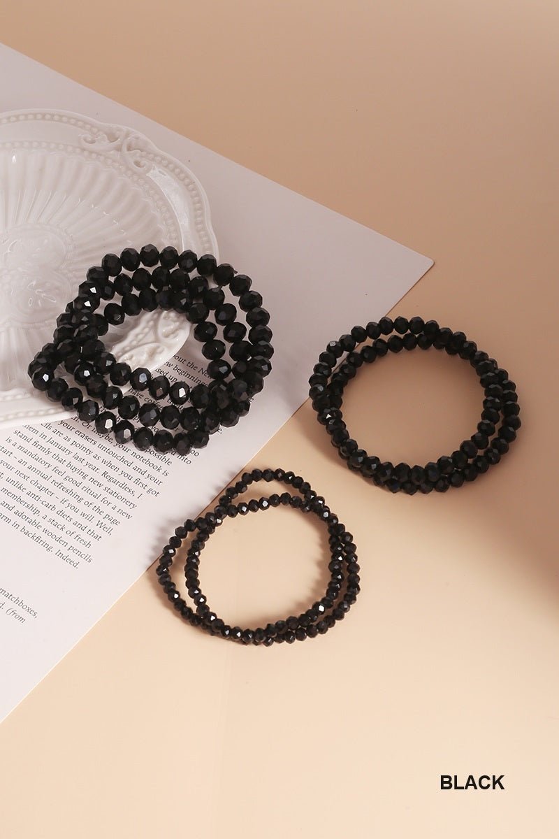 Stackable Beaded Bracelets - 7 pieces - Lavender Hills BeautyZenanaU-600-TUR