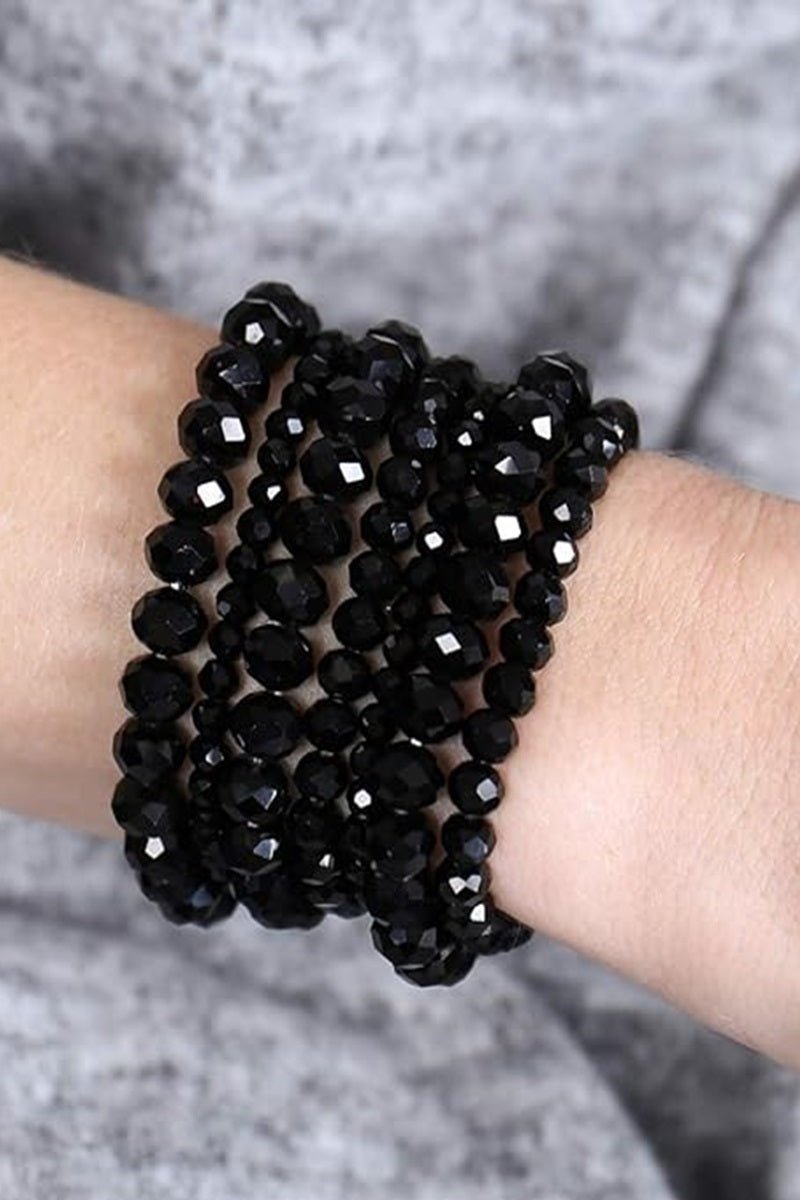 Stackable Beaded Bracelets - 7 pieces - Lavender Hills BeautyZenanaU-600-TUR