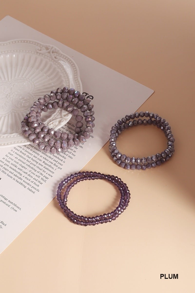 Stackable Beaded Bracelets - 7 pieces - Lavender Hills BeautyZenanaU-600-TUR