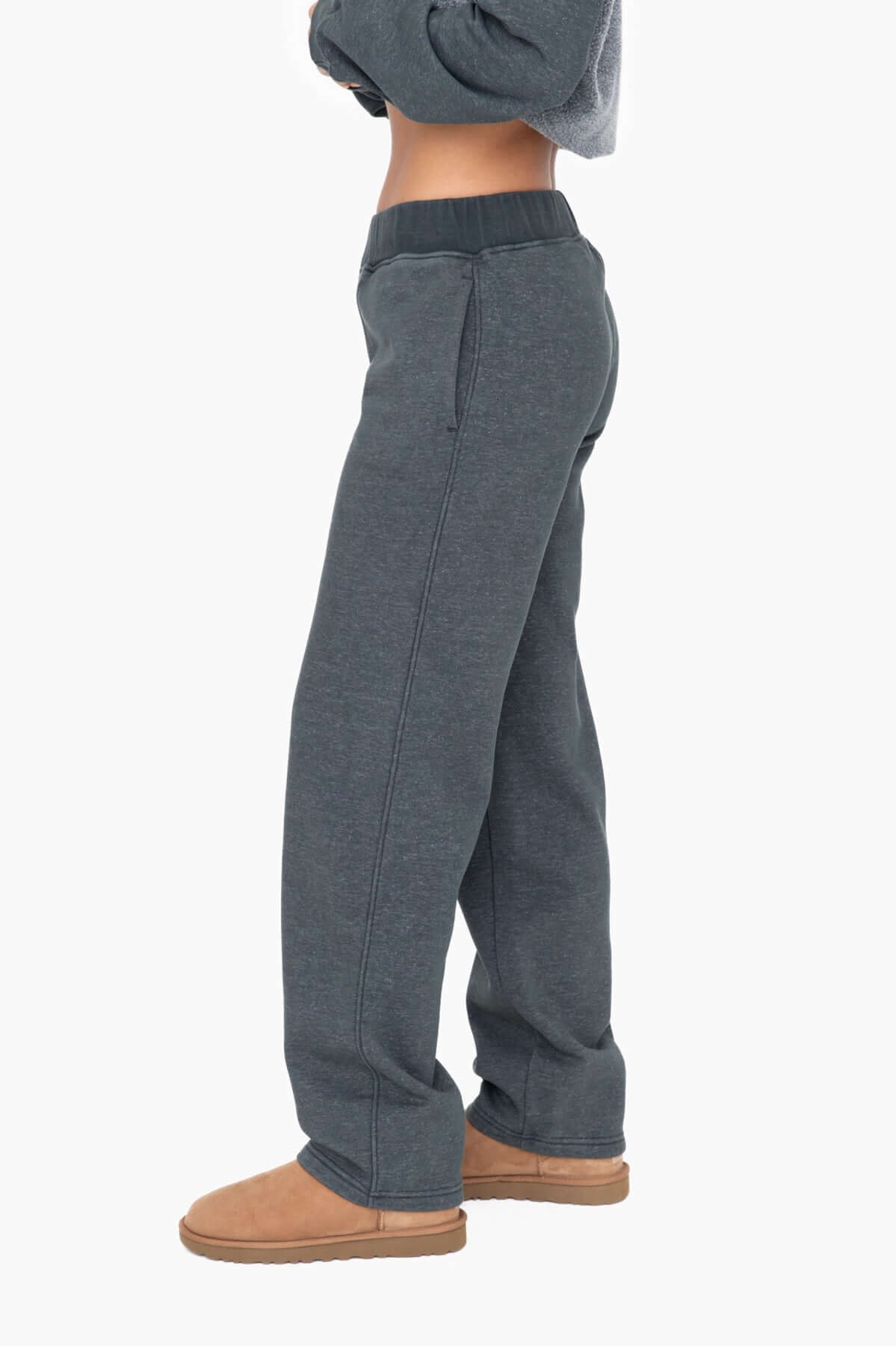 Straight Leg Fleece Lounge Pants - Jade Mono B